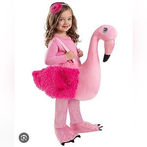 Toddler Faux Fur Flamingo Ride-Along Costume Spirit Halloween